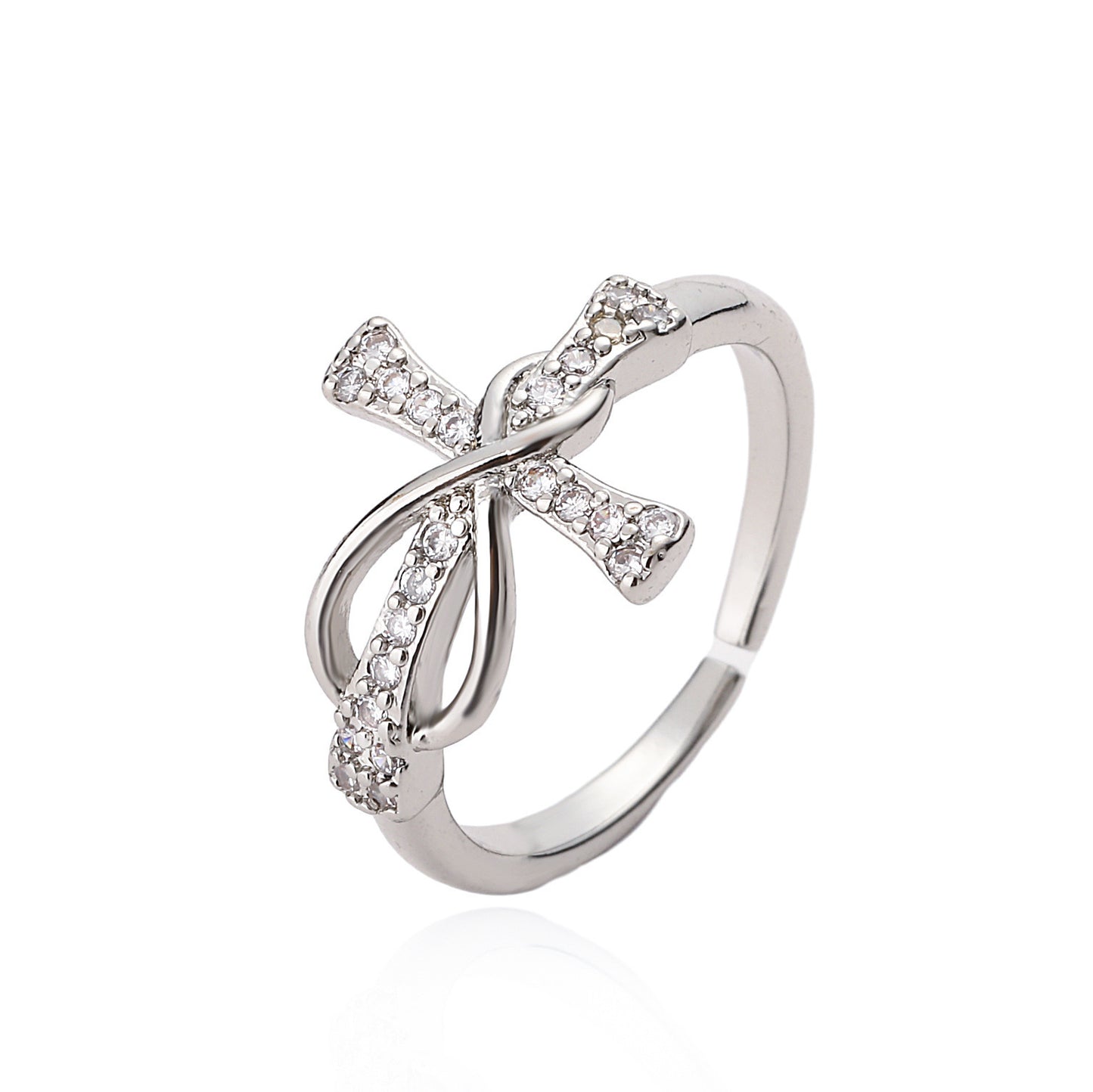 Simple Copper Plating Ring Female Cross