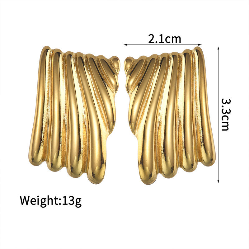 Fashion Retro Irregular Titanium Steel Women's Earrings