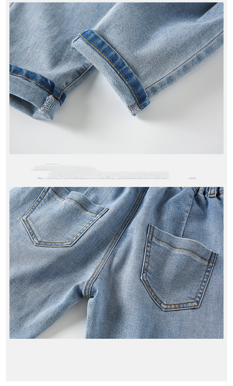 Girls' Two-button Stiletto Jeans Fashionable Slim Fit