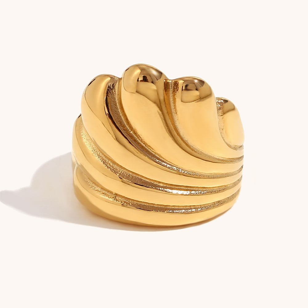 Simple And Light Luxury Stainless Steel Plated 18K Gold Ring