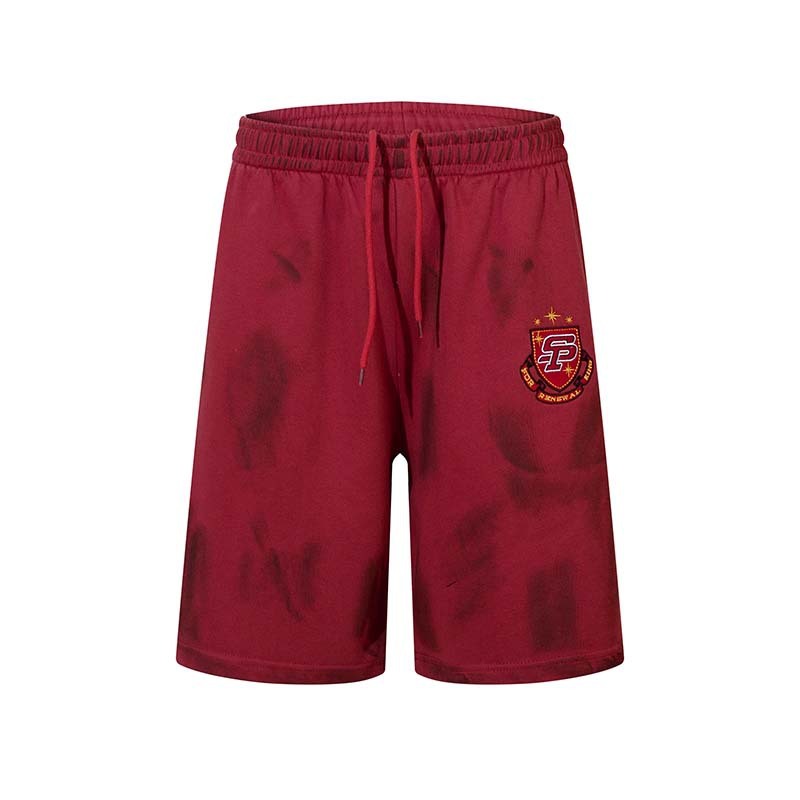 Badge Embroidered Waste Soil Style Casual Shorts