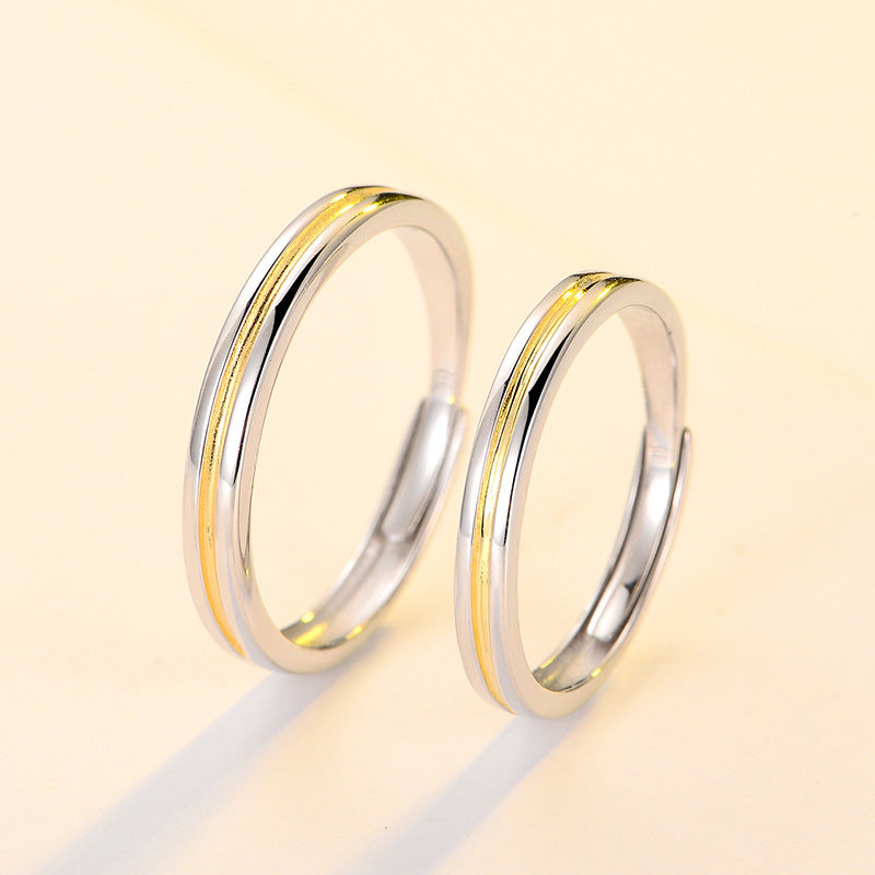 S925 Sterling Silver Couple's Ring Original Simplicity