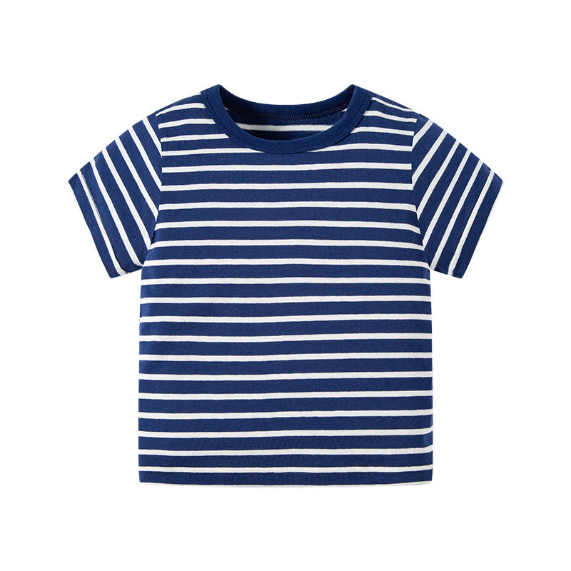 Short-sleeved Striped T-shirt Casual Boy Clothes