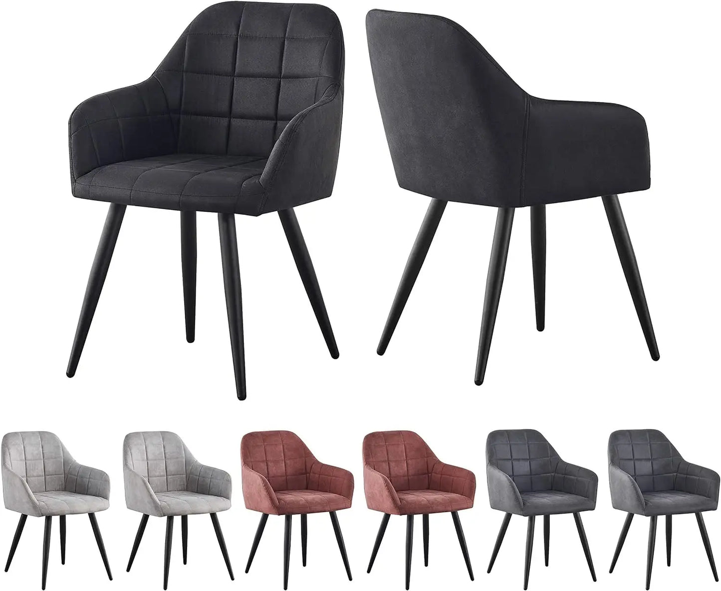 mcc direct 2x Faux Matte Suede Leather Dining Chairs Accent Chairs home & restaurants Adrian