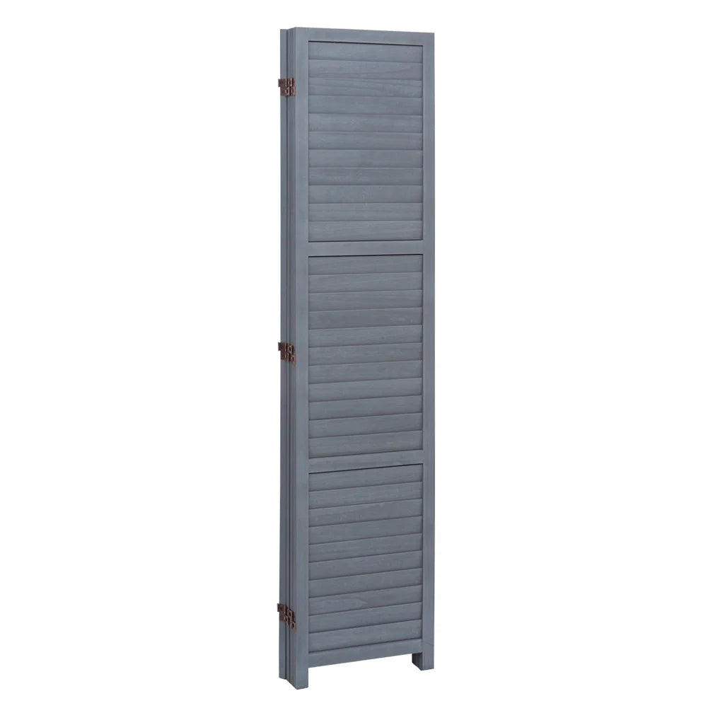 Folding Room Divider Privacy Separator Screen, Dark Grey 4 Panel