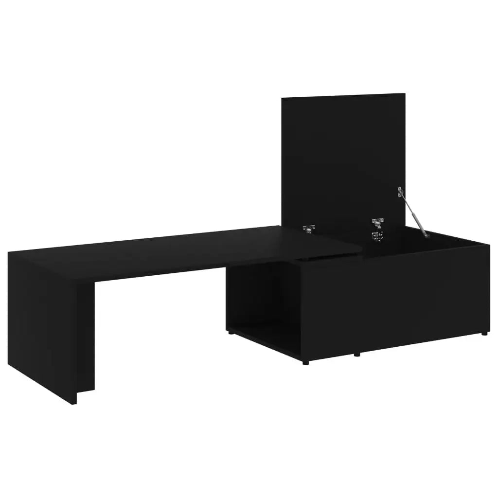 Modern Black Coffee Table 150x50x35 cm | Durable Engineered Wood Design for Living Room
