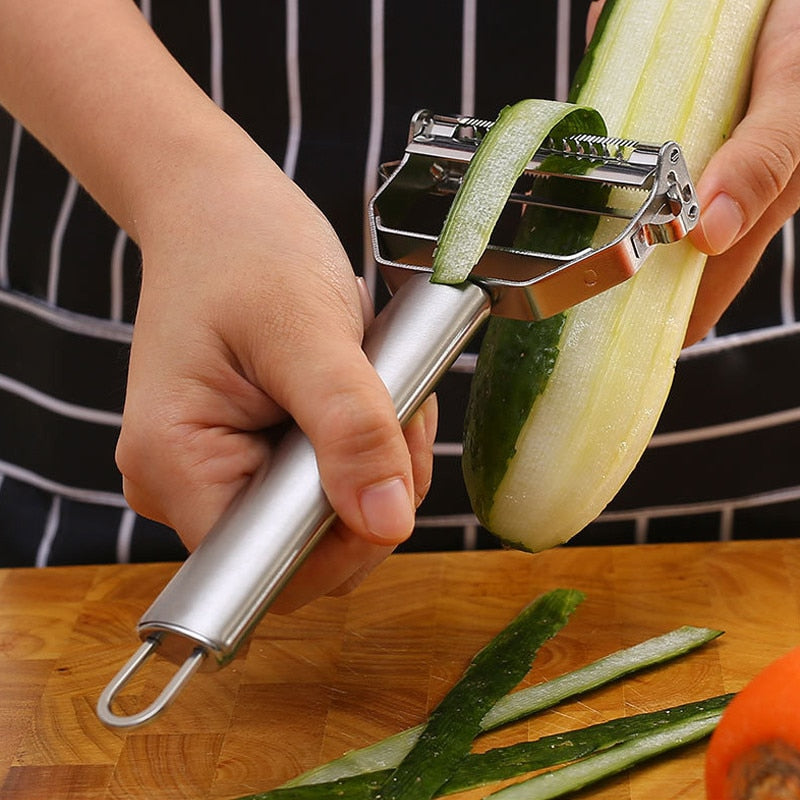 Kitchen Vegetable Peeler Stainless Steel Melon Planer Double-Head Peeler Household Multiple-Function
