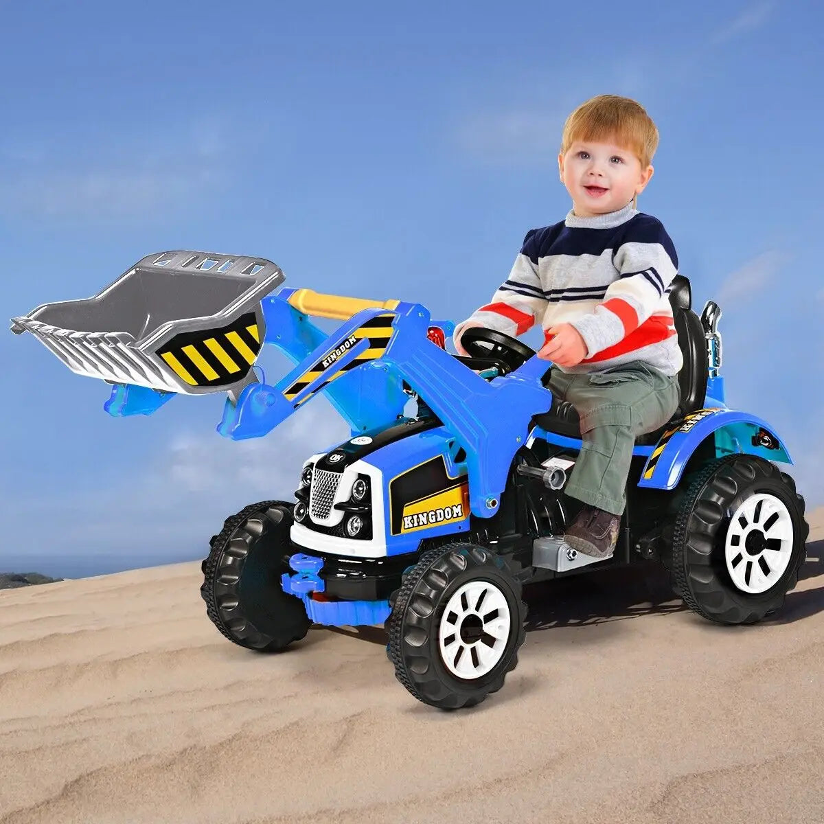DORTALA 12V Battery Powered Kids Ride On Excavator Children Electric Motorized Truck Toy