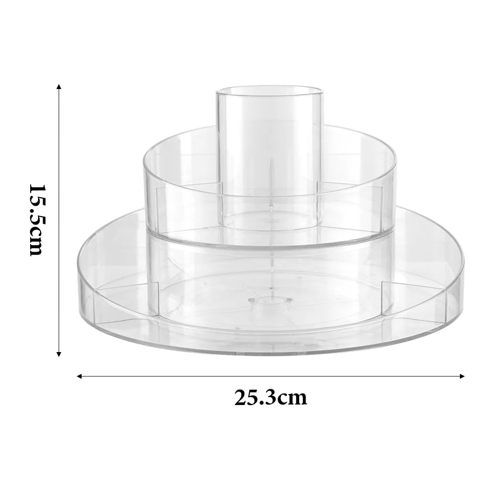 Circular Chic Transparent Makeup Storage Carousel