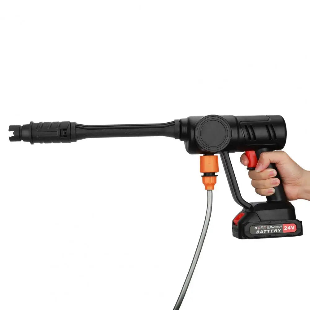 Cordless Car Washer Adjustable Nozzle 2 Batteries 1 Charger with Bucket Water Pipe 180w High Pressure Jet Water Wash Cleaner