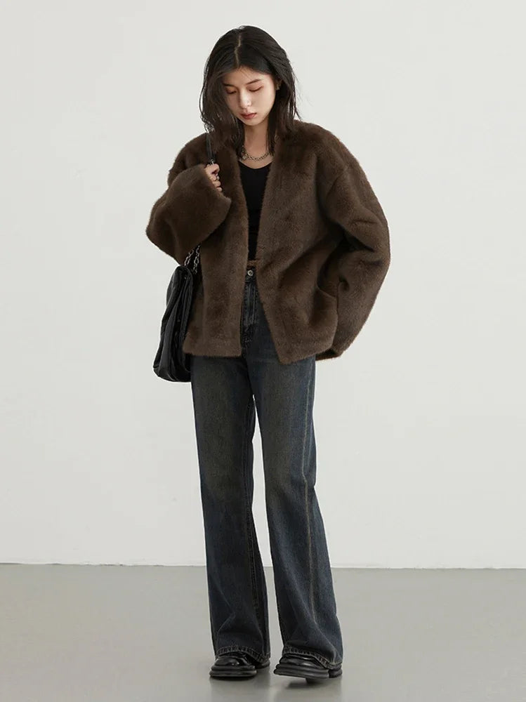 Loose Casual Solid Overcoat