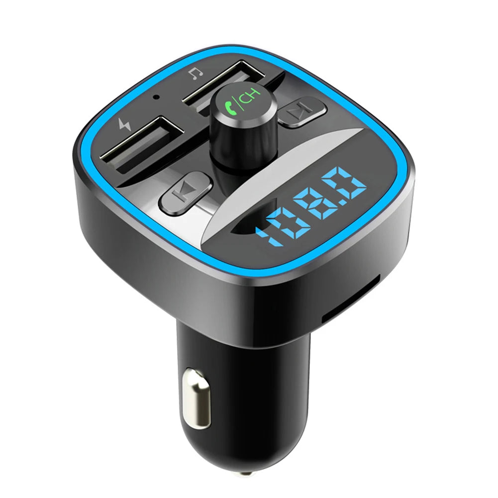 GC16 Car FM Transmitter Wireless Modulator Bluetooth-compatible Handsfree TF U Disk MP3 Player Dual USB QC3.0 Fast Charger