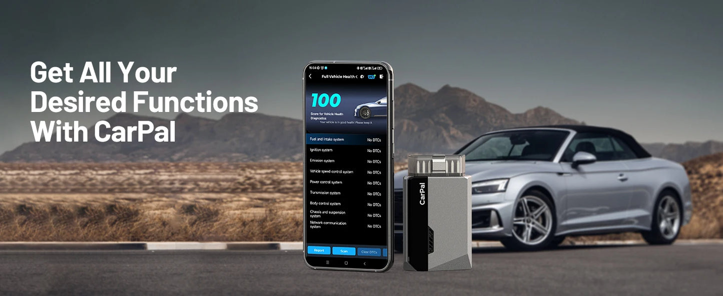 TOPDON Carpal OBD2 Scanner for Car All System Diagnostic Tool Vehicle Health Check Smog Check Battery Test IOS Android BT 5.0