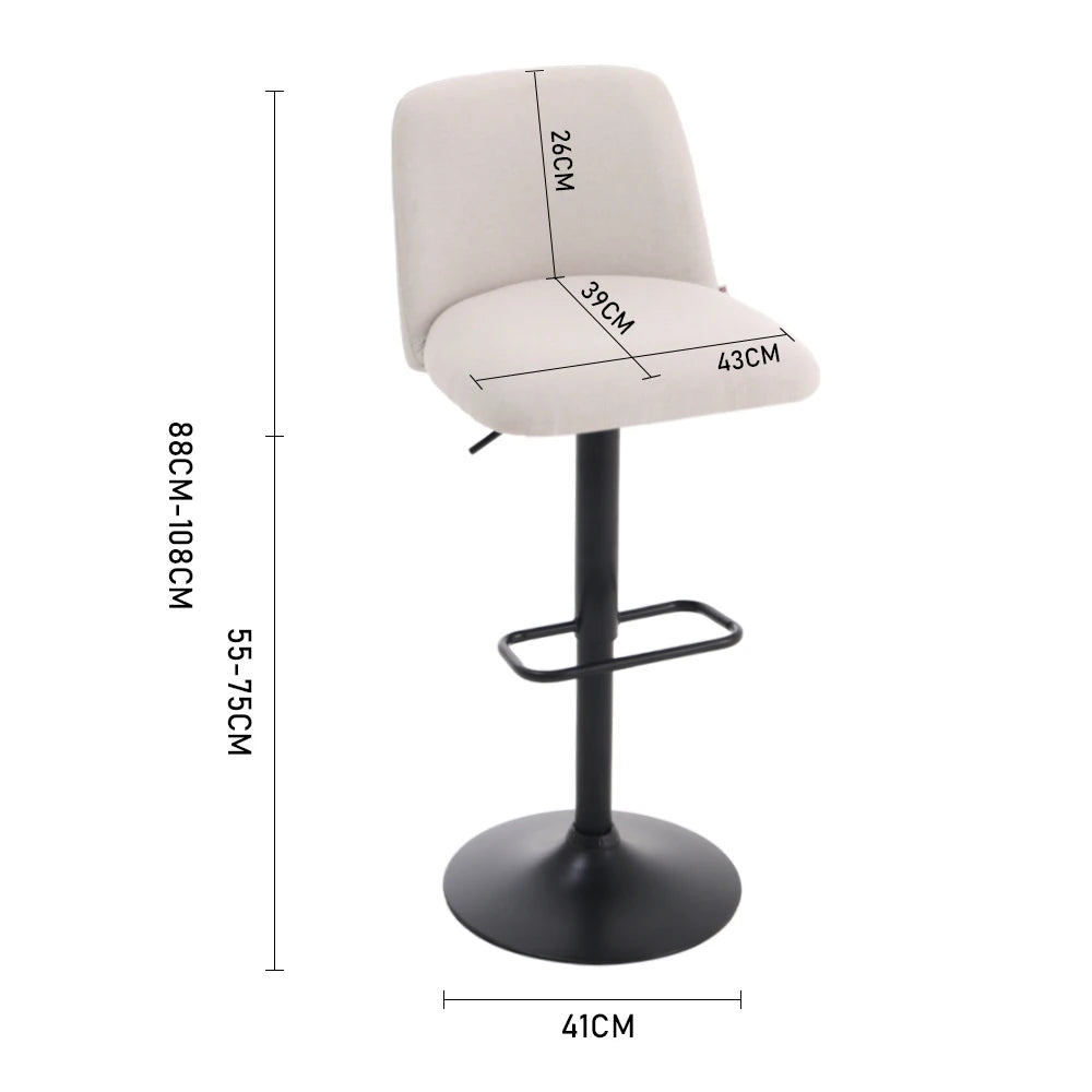 Livingandhome 2 Set Swivel Counter Bar Stools with Mid Backrest