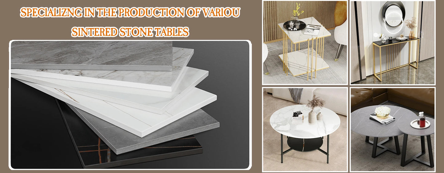 LUVODI Modern 2-tier Square Marble Side Table for Living Room Sofa Side Coffee Table with Gold n Black Metal Frame