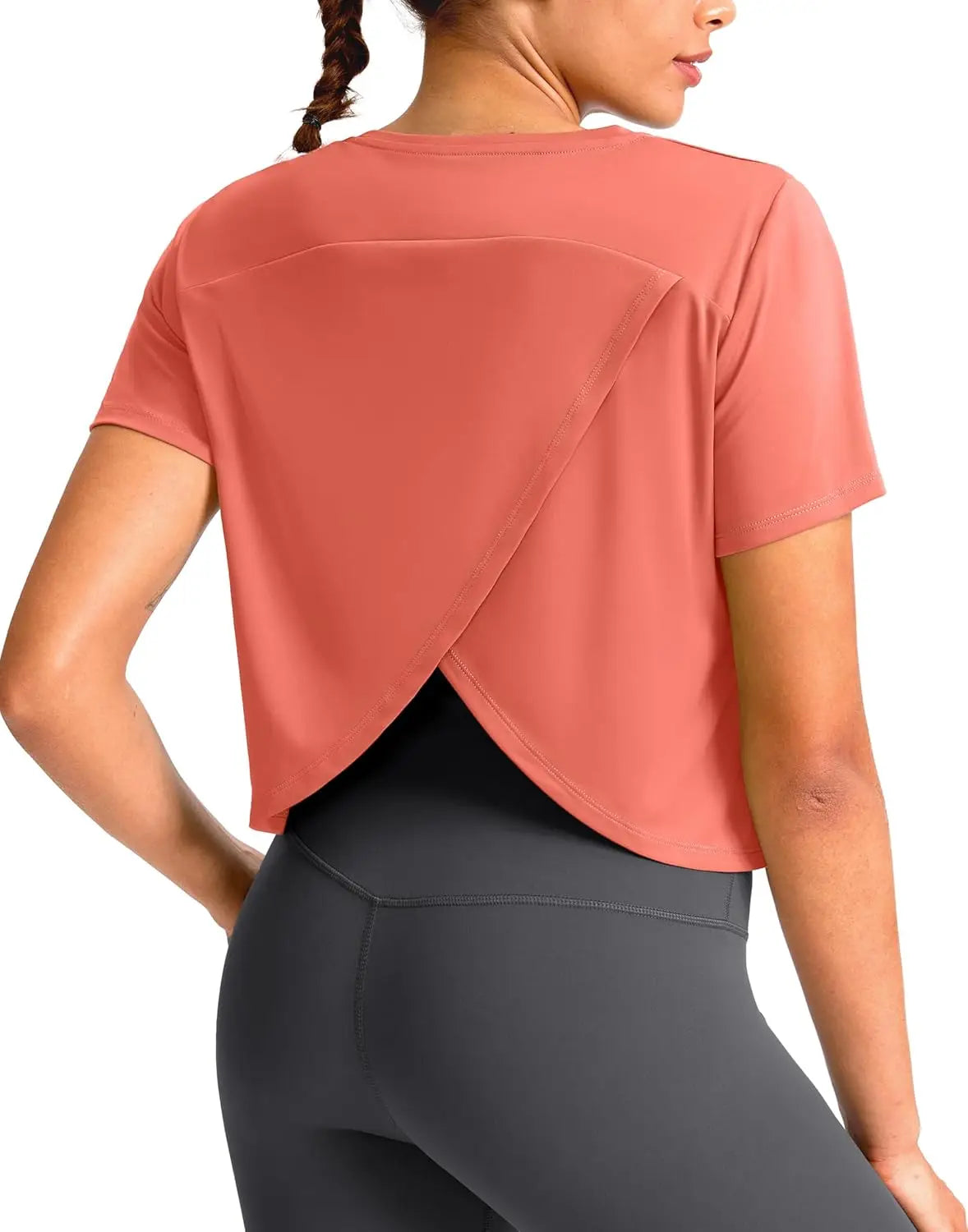 YYV Workout Tops for Women Crop Short Sleeve Shirts