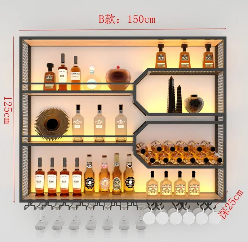Drinks Bar Cabinet Portable Shelves Luxury Whiskey Iron Wine Rack Outdoor Home Open Cabinets Display Vitrinas Full Bar Furniture