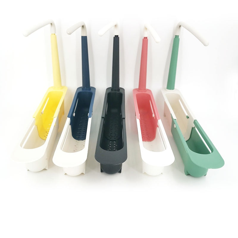 Telescopic Sink Shelf Kitchen Sinks Organizer Soap Sponge Holder Sink Drain Rack Storage Basket