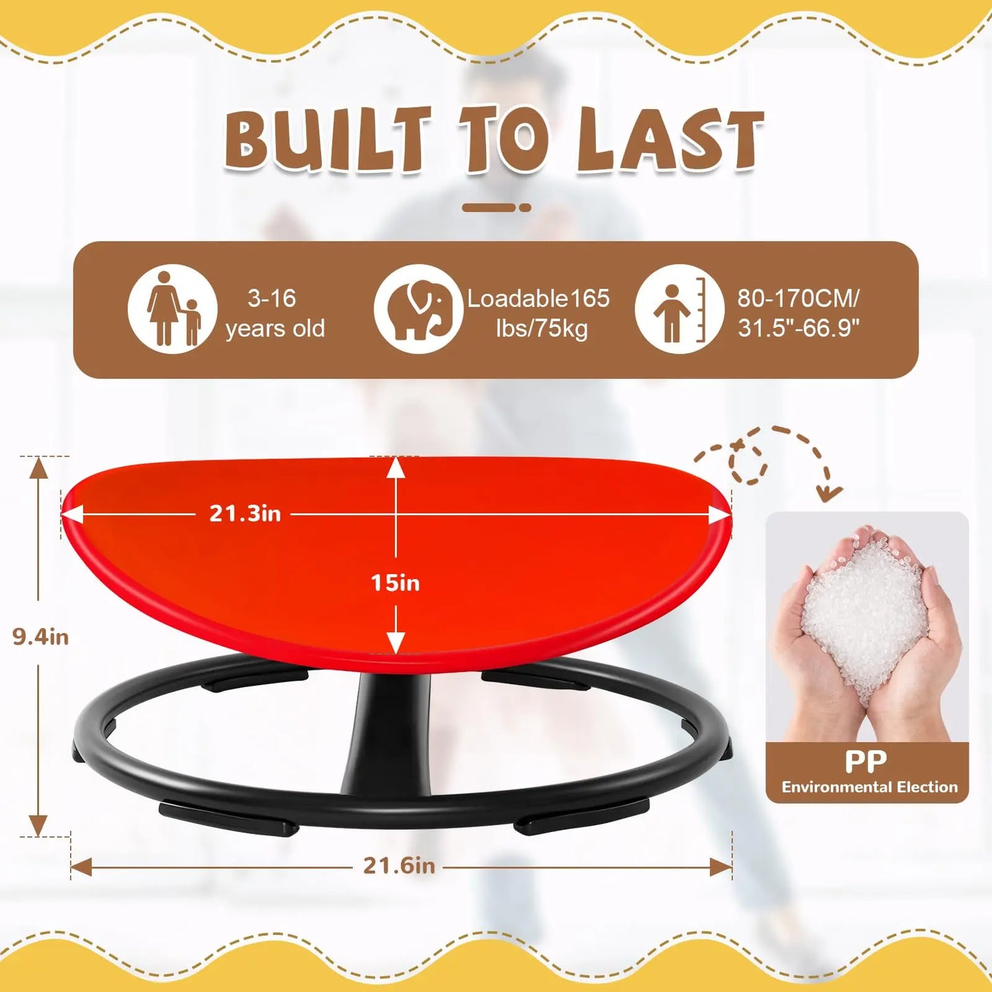 Kids Sensory Swivel Chair, Spinning Chair for Kids Sensory, Sensory Toy Chair, Training Body Coordination