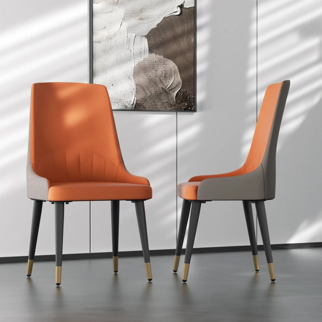 LUVODI PU Leather Dining Chairs with Arms Modern Kitchen Dining Room Chairs with Metal Legs for Hotels,Restaurants,Apartments