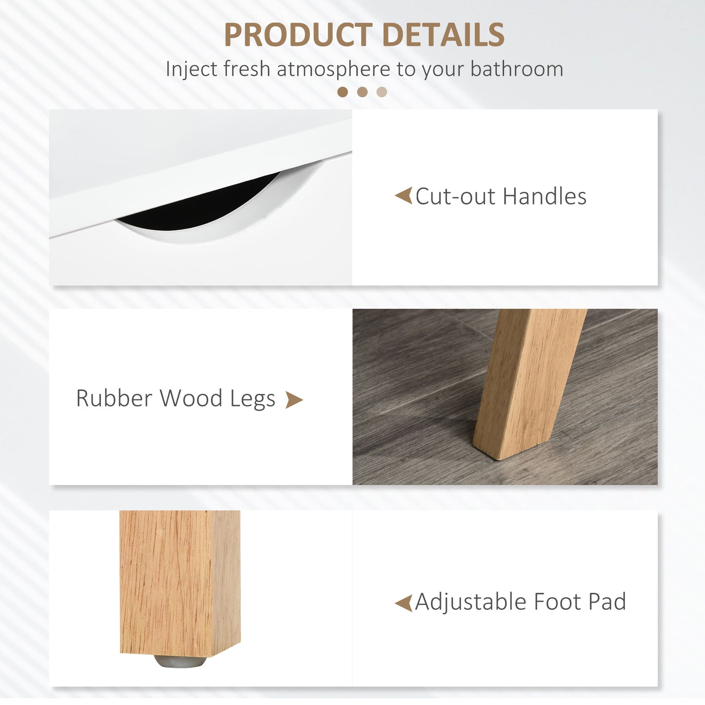 Elegant TV Stand Storage Cabinet Unit w/ Wood Legs 2 Cupboards 2 Shelves