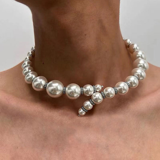 Female Open Size Pearl Collar Necklace