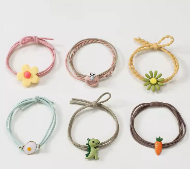 Korean Style Cute Soft Rubber Cartoon Hair Band Little Girl Hair Elastic Band Hair Rope Small Jewelry Hair Accessories Hair Ring Wholesale