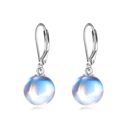 925 Sterling Silver Moonstone Drop Leverback Earrings Jewelry for Women