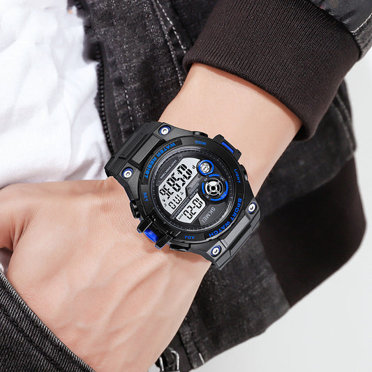 Men's Waterproof Outdoor Luminous Multi-function Sports Electronic Watch