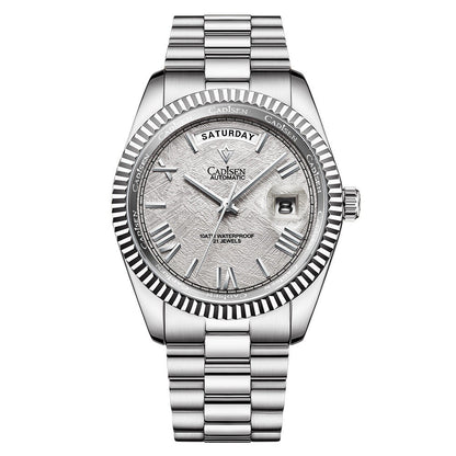 Stainless Steel Shell Automatic Mechanical Men's Sapphire Calendar Watch