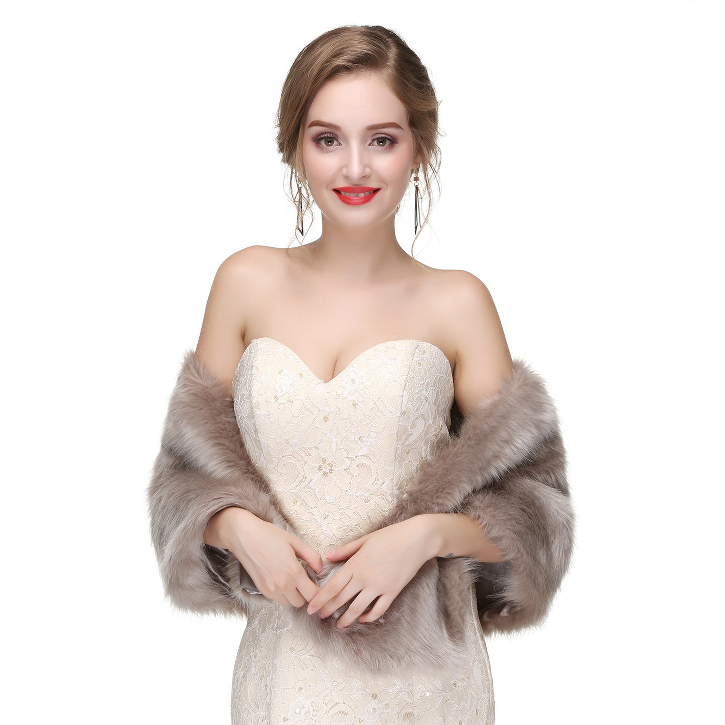 High-end Wedding Dress Winter Warm Fur Shawl