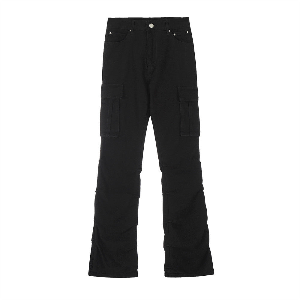 Pleated Overalls Denim Trousers Men's Design