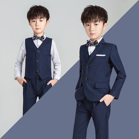 Children's Suit Boys Solid Color Flower Girl Dress  Catwalk Performance Clothing