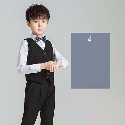 Children's Suit Boys Solid Color Flower Girl Dress  Catwalk Performance Clothing