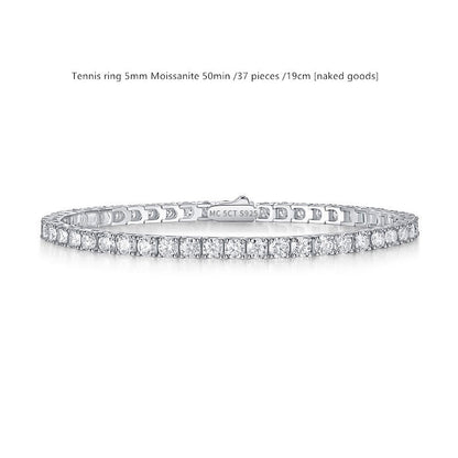 Sterling Silver D Color Moissanite Tennis Bracelet For Women