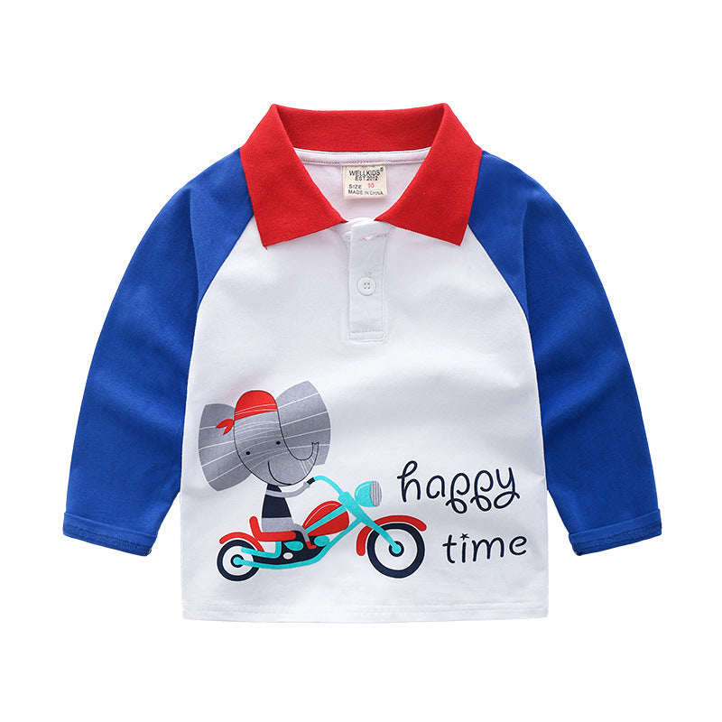 Boys autumn long-sleeved T-shirt children's POLO shirt