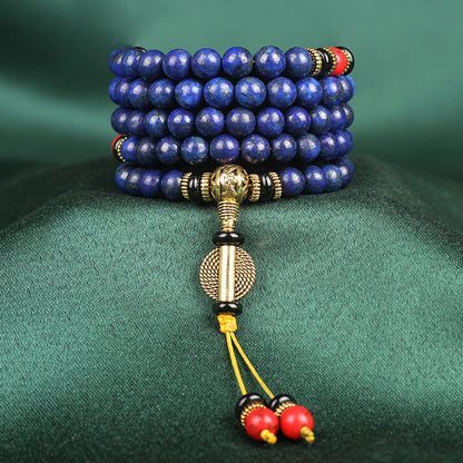 Natural 5A Imperial Lapis Lazuli 108 Beads Bracelet