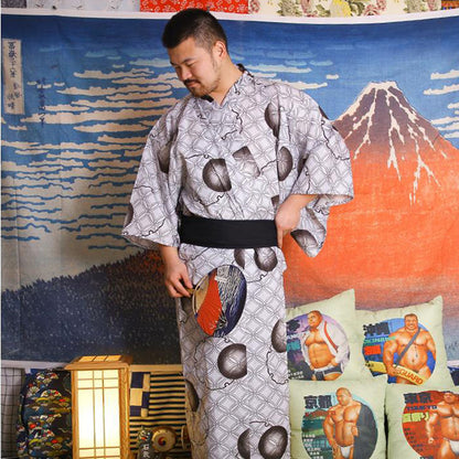 Japanese Style And Wind Wave Pattern Winter Bathrobe