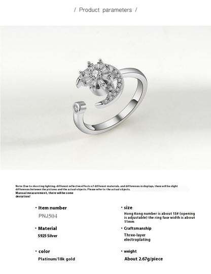 Sterling Silver Anxiety Spinning Ring Opening