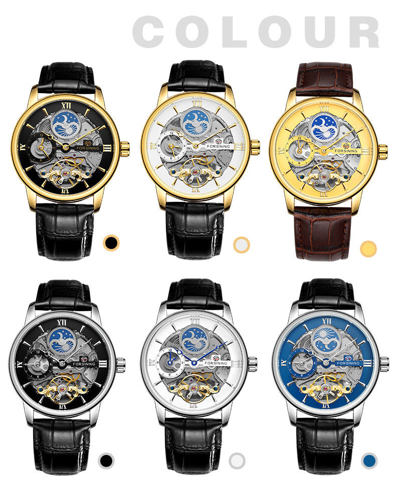 Casual Hollow Moon Automatic Mechanical Watch