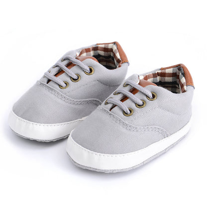 Solid color casual lace soft bottom baby canvas shoes baby shoes toddler shoes