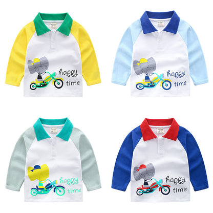 Boys autumn long-sleeved T-shirt children's POLO shirt