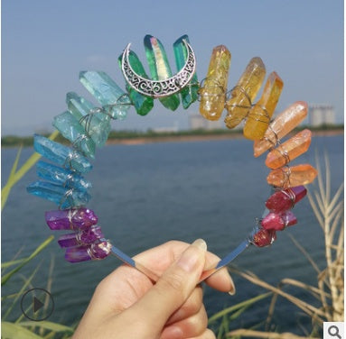 Mermaid Colorful Purple Blue Moon Accessory Crown