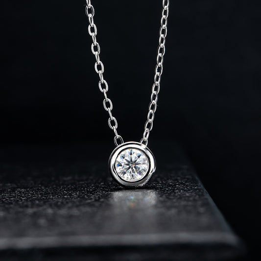 Karat Moissanite Necklace S925 Sterling Silver Pendant