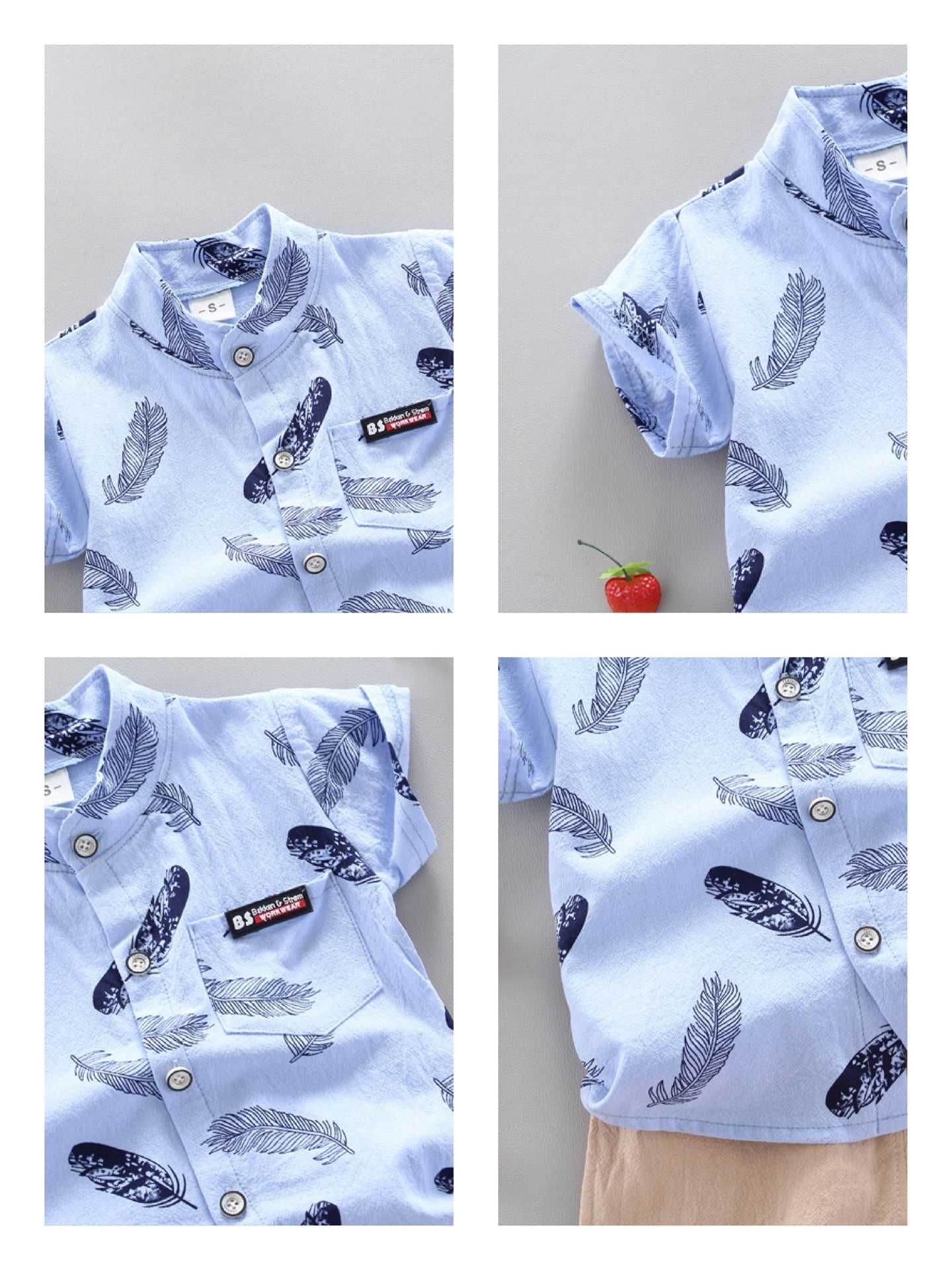 Infant Children Baby Feather Cartoon Shirt Short Sleeve Shorts Two-Piece Suit