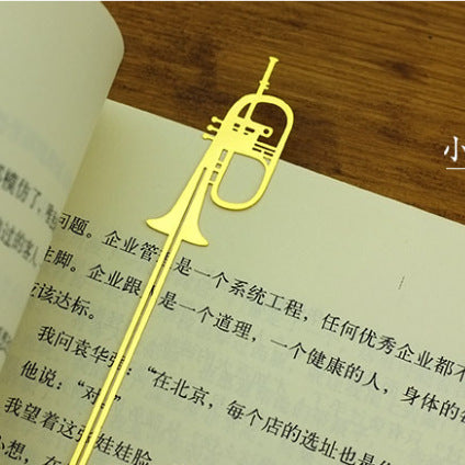 8 Pieces Of Exquisite Note Musical Instrument Bookmark Metal Gilded Lanyard