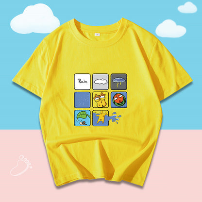 Cotton Half Sleeved Summer Suit Middle School Children's Loose Jacket Boys' Wear