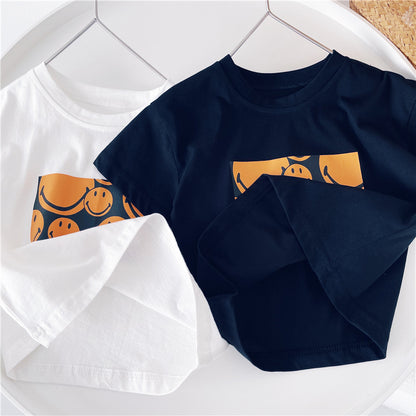 Boys Short-Sleeved t-Shirt New Wild Baby Summer Cotton Bottoming Shirt Short-Sleeved Top