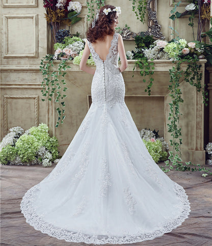 Bride Trailing Wedding Dress sexy Lace Mermaid Wedding DressW