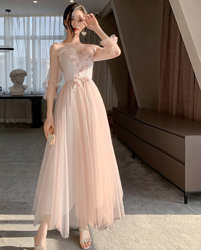 Pink Bridesmaid Dress New Summer Fairy Temperament Korean Wedding Sisters Dress